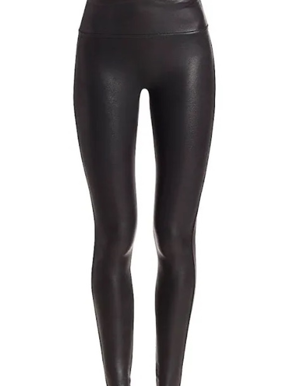 SPANX Black Faux-Leather Shine Leggings